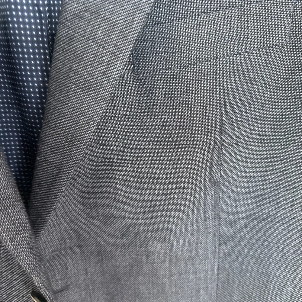 Jospeh Abboud Blazer Mens 48L Blue Heather Wool & Linen Two-Button Classic